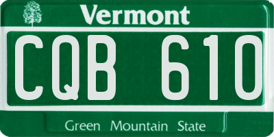 VT license plate CQB610