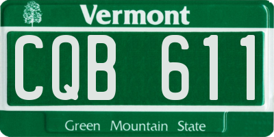 VT license plate CQB611