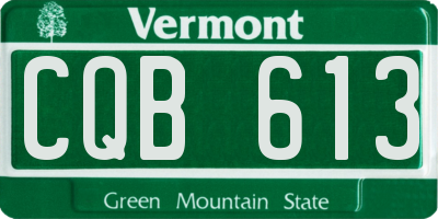 VT license plate CQB613