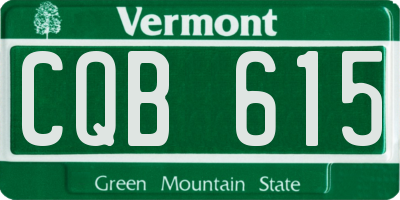 VT license plate CQB615