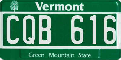 VT license plate CQB616