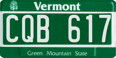 VT license plate CQB617
