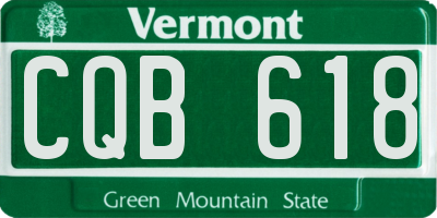 VT license plate CQB618