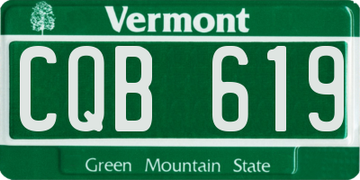 VT license plate CQB619