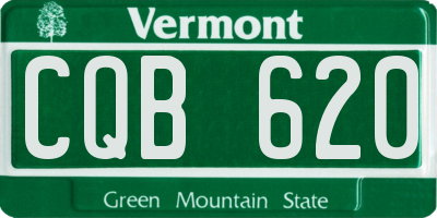 VT license plate CQB620