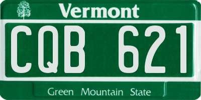 VT license plate CQB621