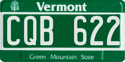 VT license plate CQB622