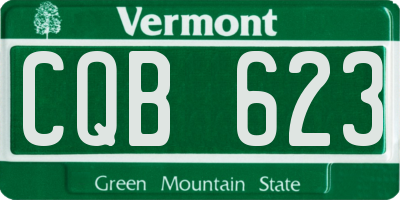 VT license plate CQB623