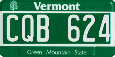 VT license plate CQB624