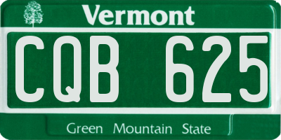 VT license plate CQB625