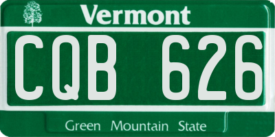 VT license plate CQB626