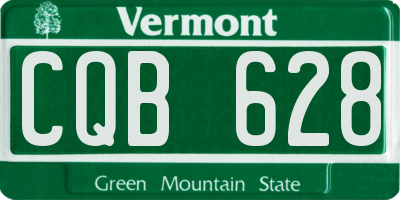 VT license plate CQB628
