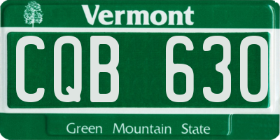 VT license plate CQB630