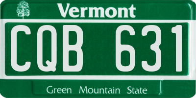 VT license plate CQB631