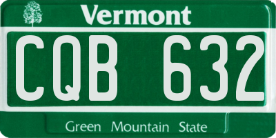 VT license plate CQB632