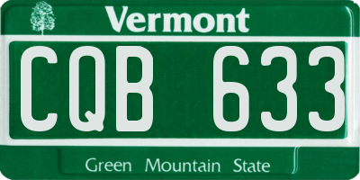 VT license plate CQB633
