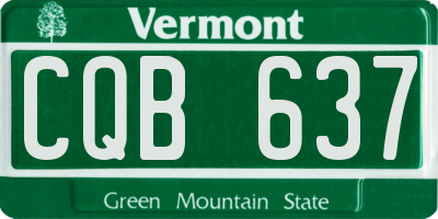 VT license plate CQB637