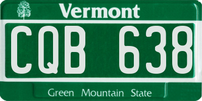 VT license plate CQB638