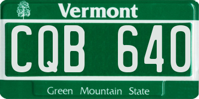 VT license plate CQB640