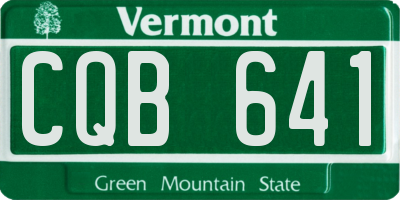 VT license plate CQB641