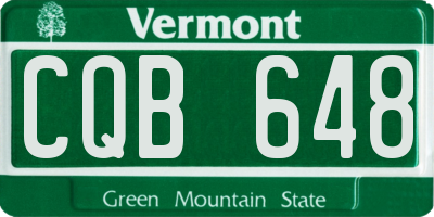 VT license plate CQB648