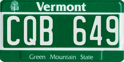 VT license plate CQB649