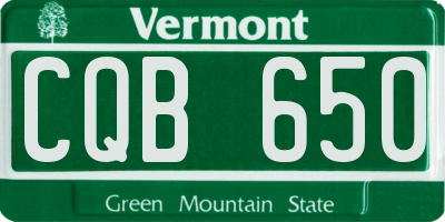 VT license plate CQB650