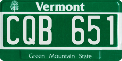 VT license plate CQB651