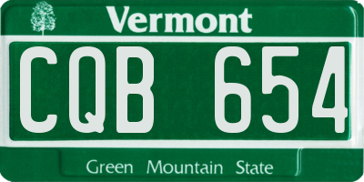 VT license plate CQB654