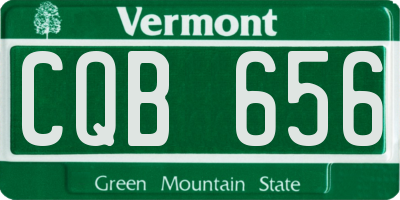 VT license plate CQB656