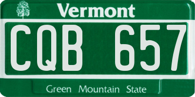 VT license plate CQB657