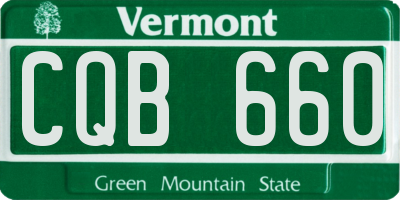 VT license plate CQB660
