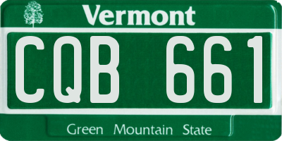 VT license plate CQB661