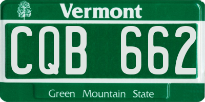 VT license plate CQB662