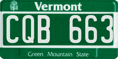VT license plate CQB663