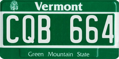 VT license plate CQB664
