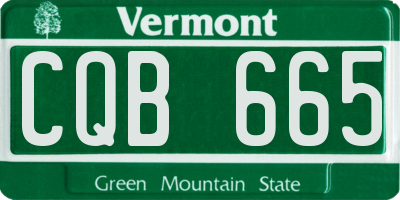 VT license plate CQB665