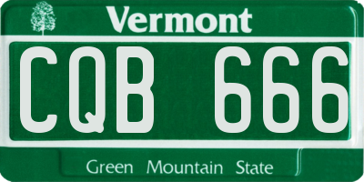 VT license plate CQB666