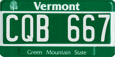 VT license plate CQB667