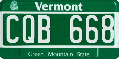 VT license plate CQB668
