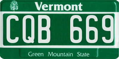 VT license plate CQB669