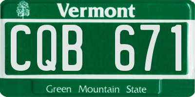 VT license plate CQB671