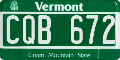 VT license plate CQB672