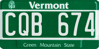 VT license plate CQB674