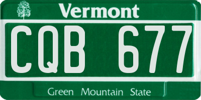 VT license plate CQB677
