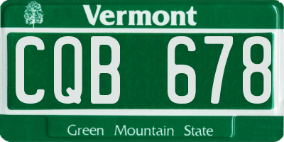 VT license plate CQB678