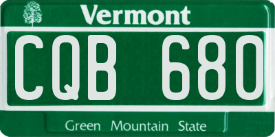 VT license plate CQB680