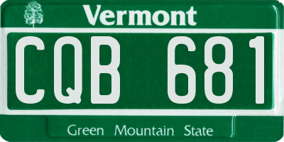 VT license plate CQB681