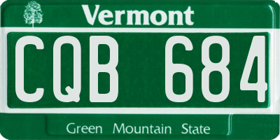 VT license plate CQB684