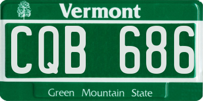 VT license plate CQB686